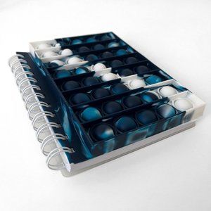 Tye Dye Blue-Bubble Pop Spiral White Paper Notebook, 80 pages Size 6.5 X 5 In